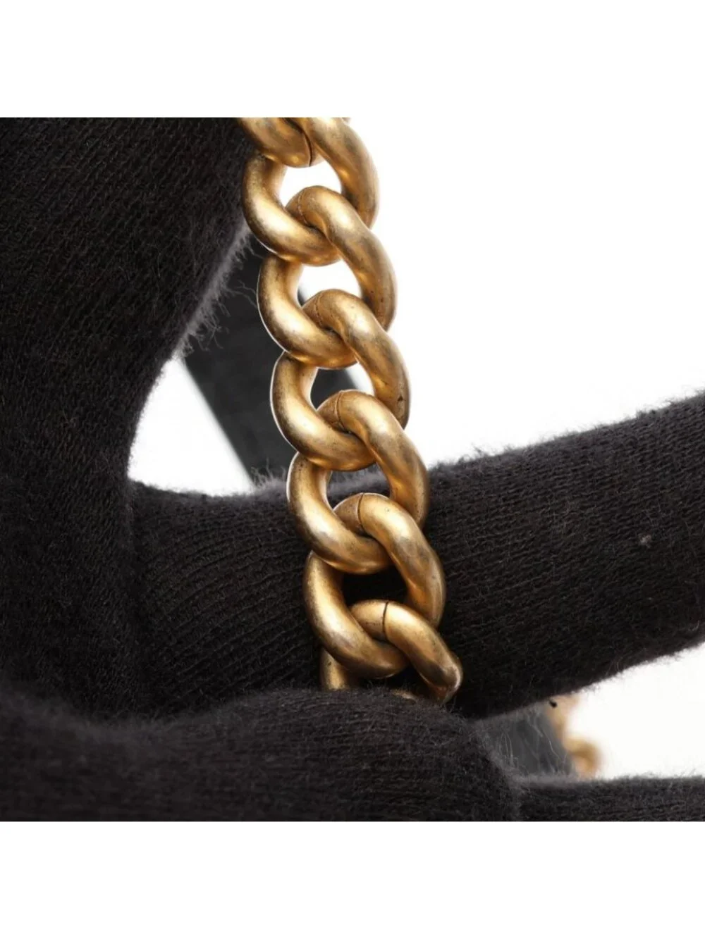 Chanel Shoulder Bag Quilted Black Leather Canvas